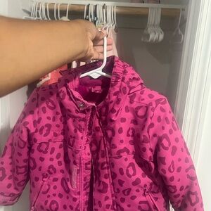 Cat & Jack Pink Animal Print Puffer Jacket